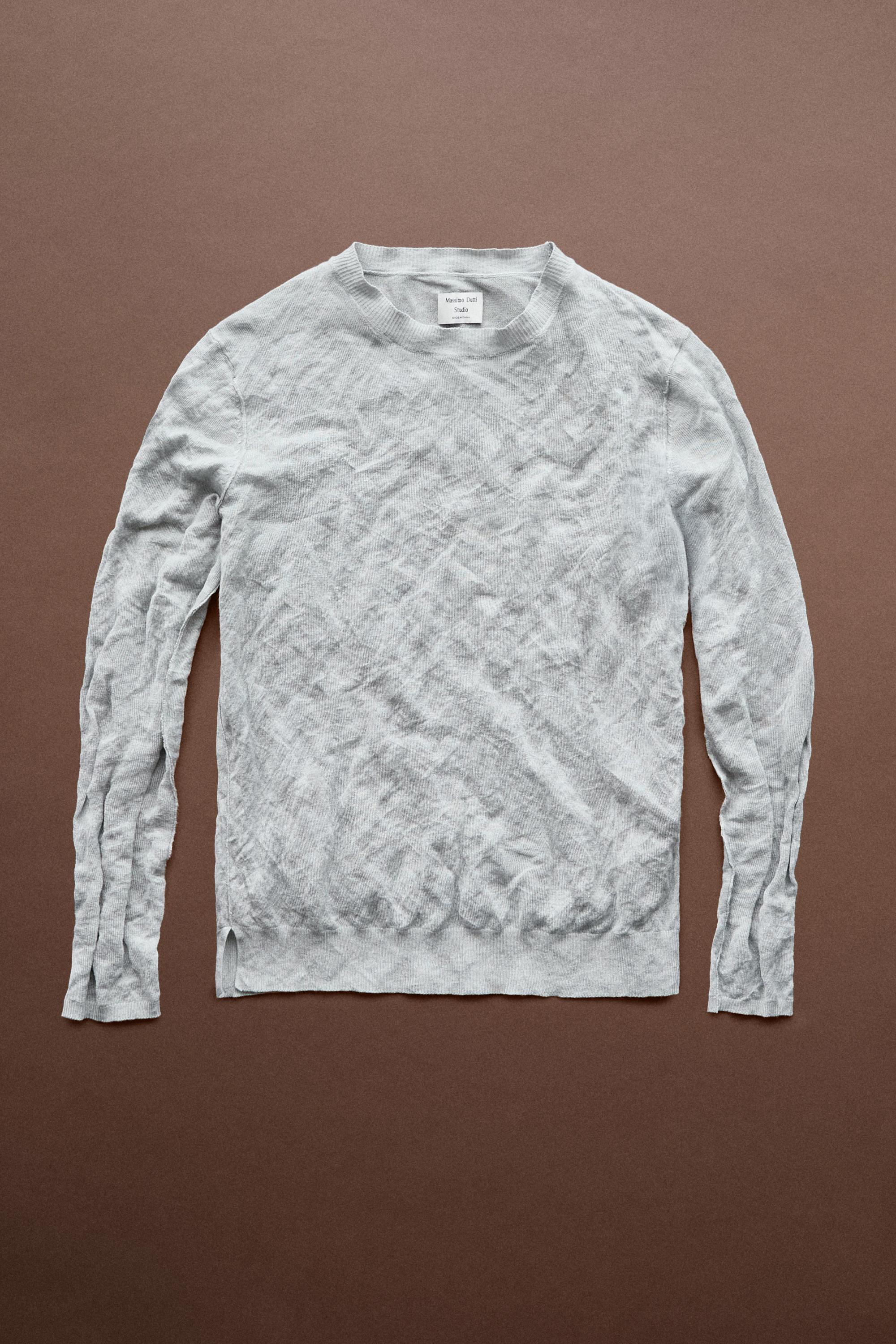 Long sleeve fine knit sweater - STUDIO — Charcoal gray
