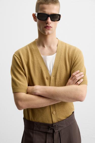 SHORT SLEEVE CARDIGAN - Yellow by Zara - Image 4