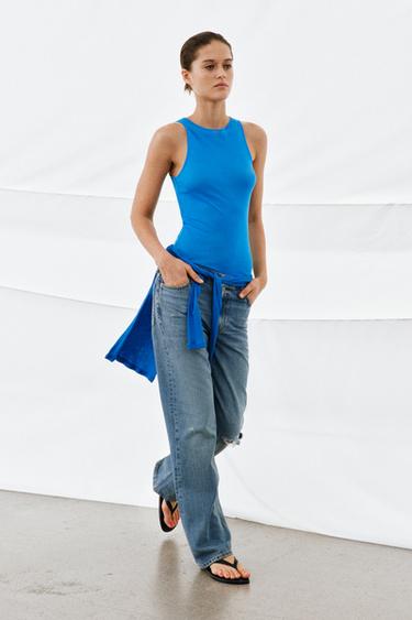 Zara ZW COLLECTION BOOTCUT MID-RISE JEANS - Mid-blue