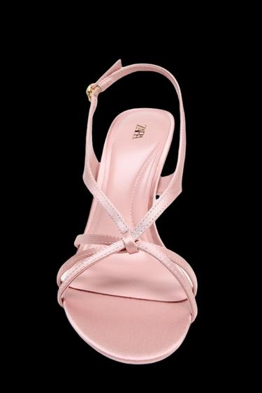 SATIN-EFFECT HIGH-HEEL SANDALS - Pink by Zara