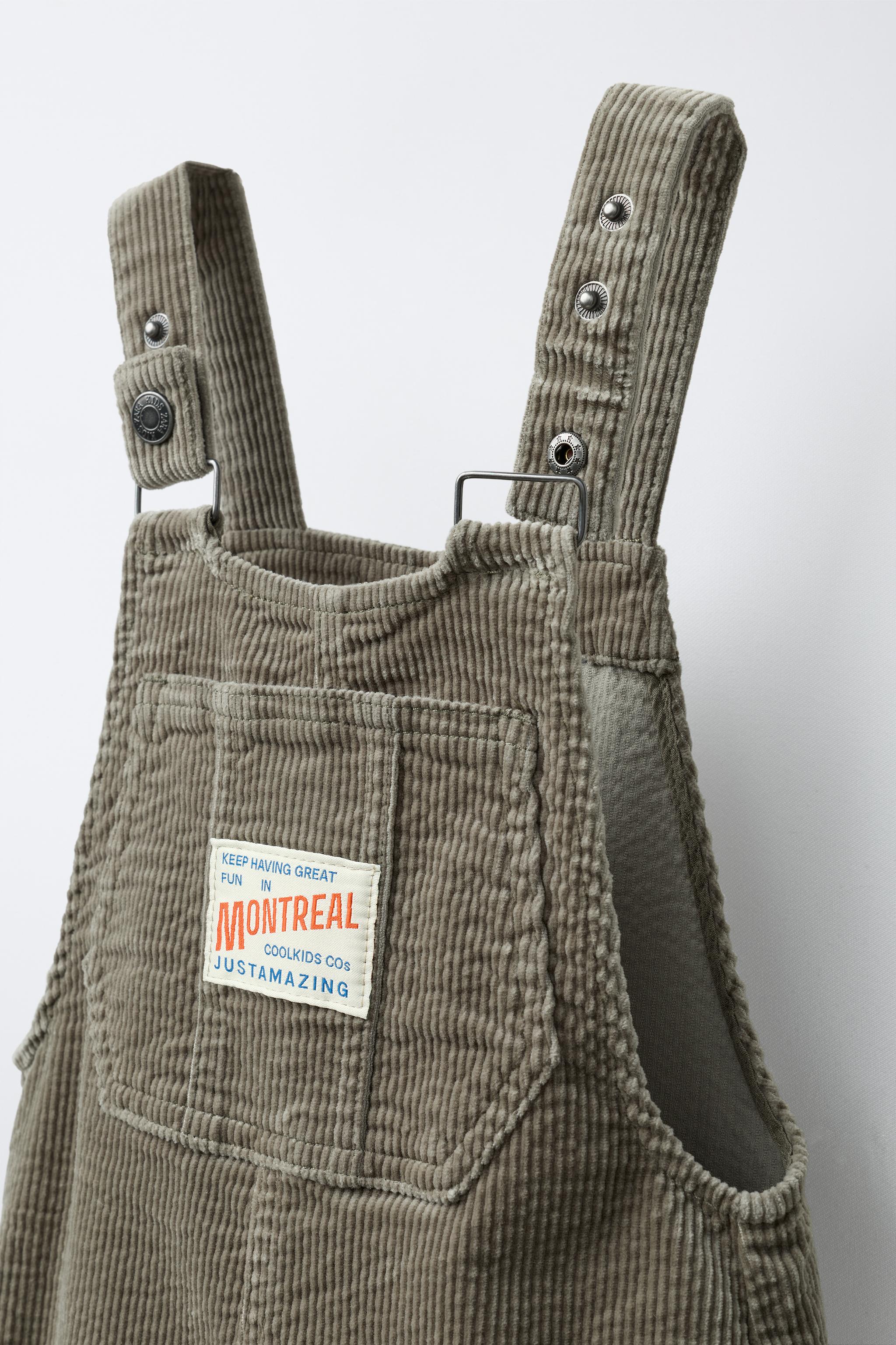 CORDUROY OVERALLS WITH LABEL