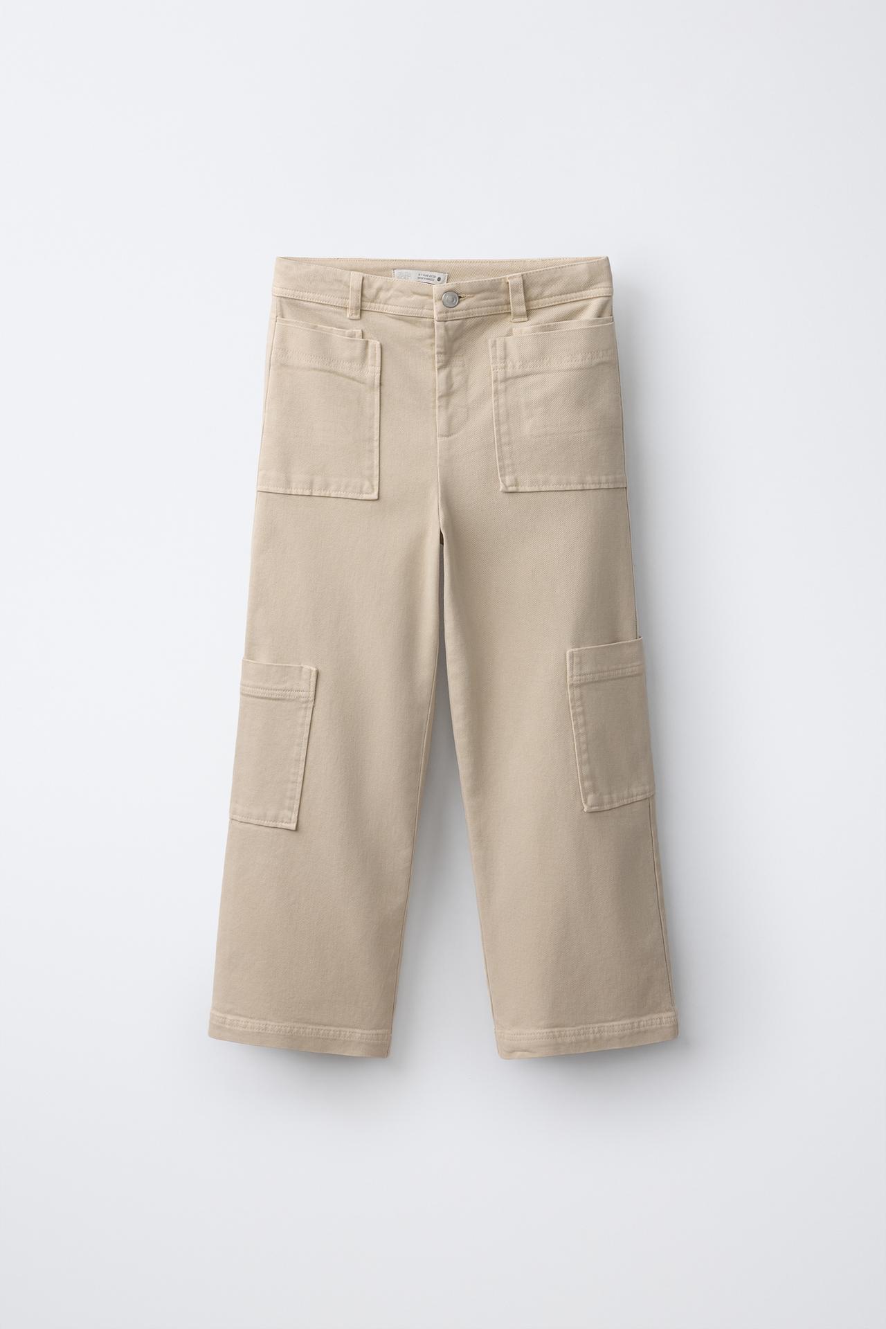 FLARE CARGO PANTS — Ecru