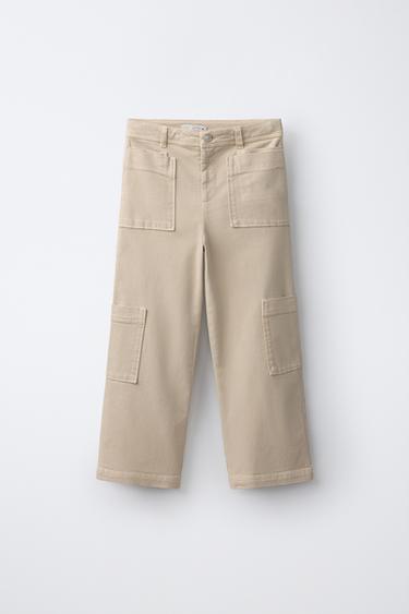 FLARED CARGO TROUSERS - Ecru by Zara - Image 0