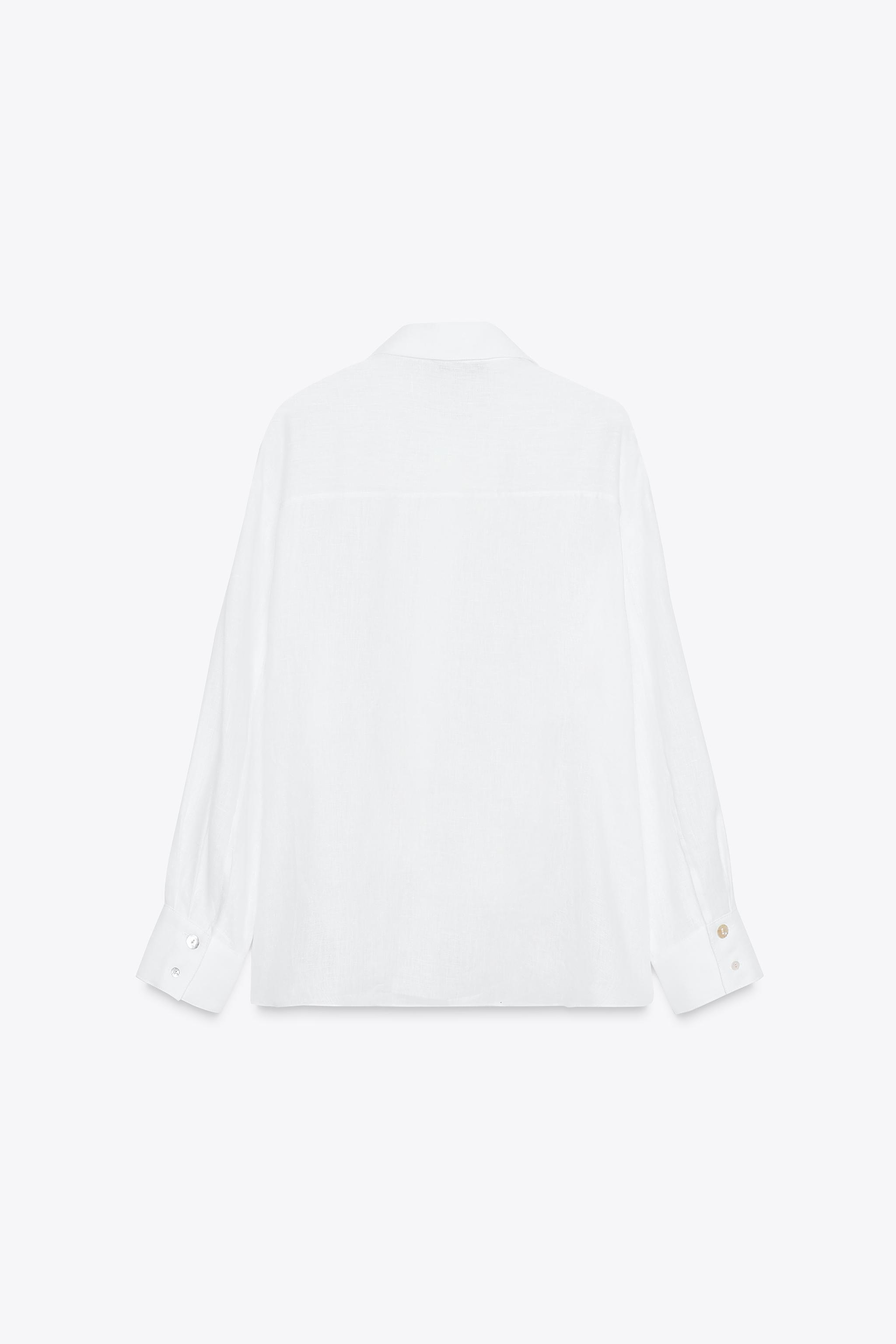 100% LINEN SHIRT WITH MIXED BUTTONS - White | ZARA United States