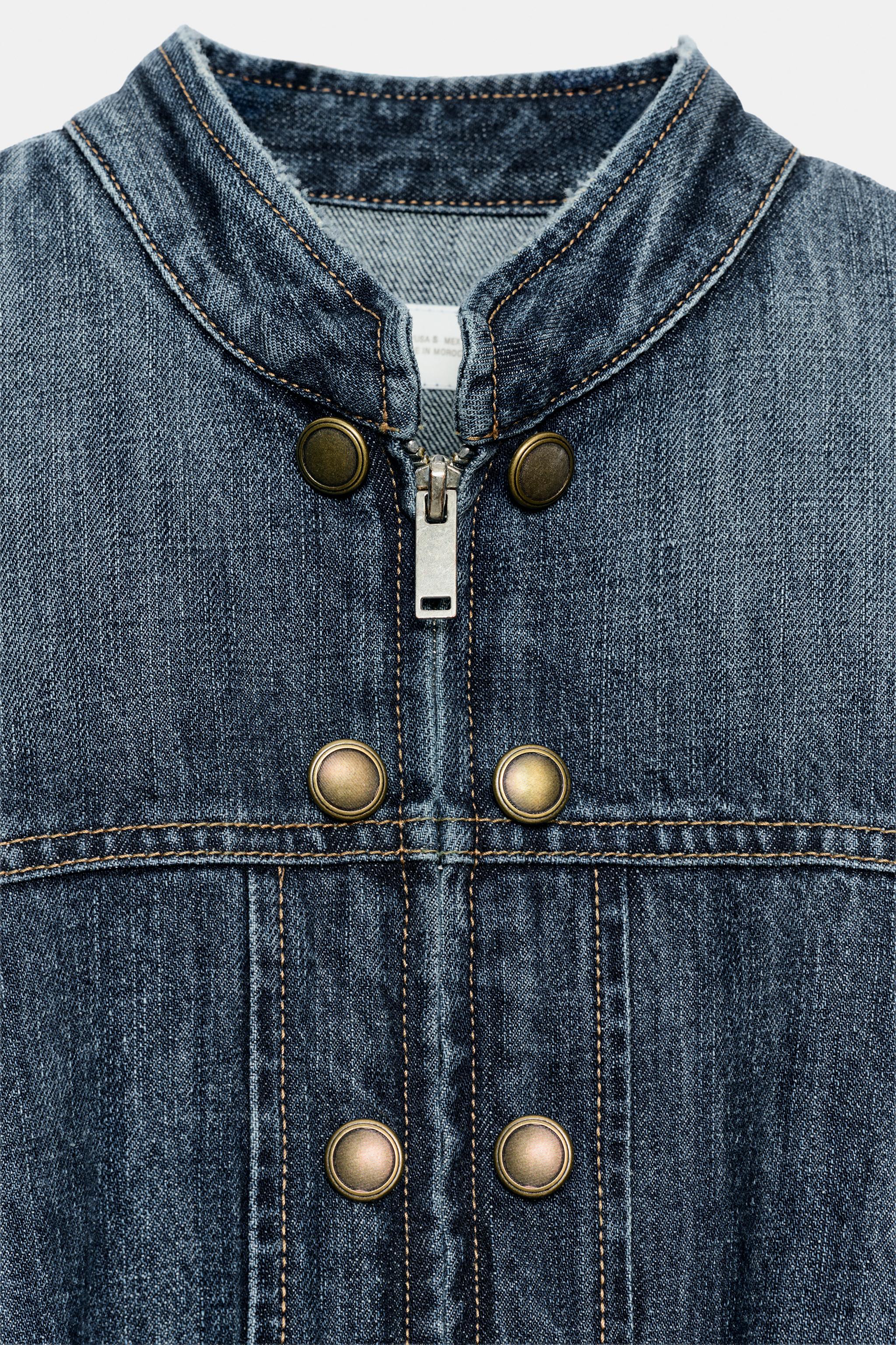 TRF DENIM JACKET WITH BUTTONS AND TABS