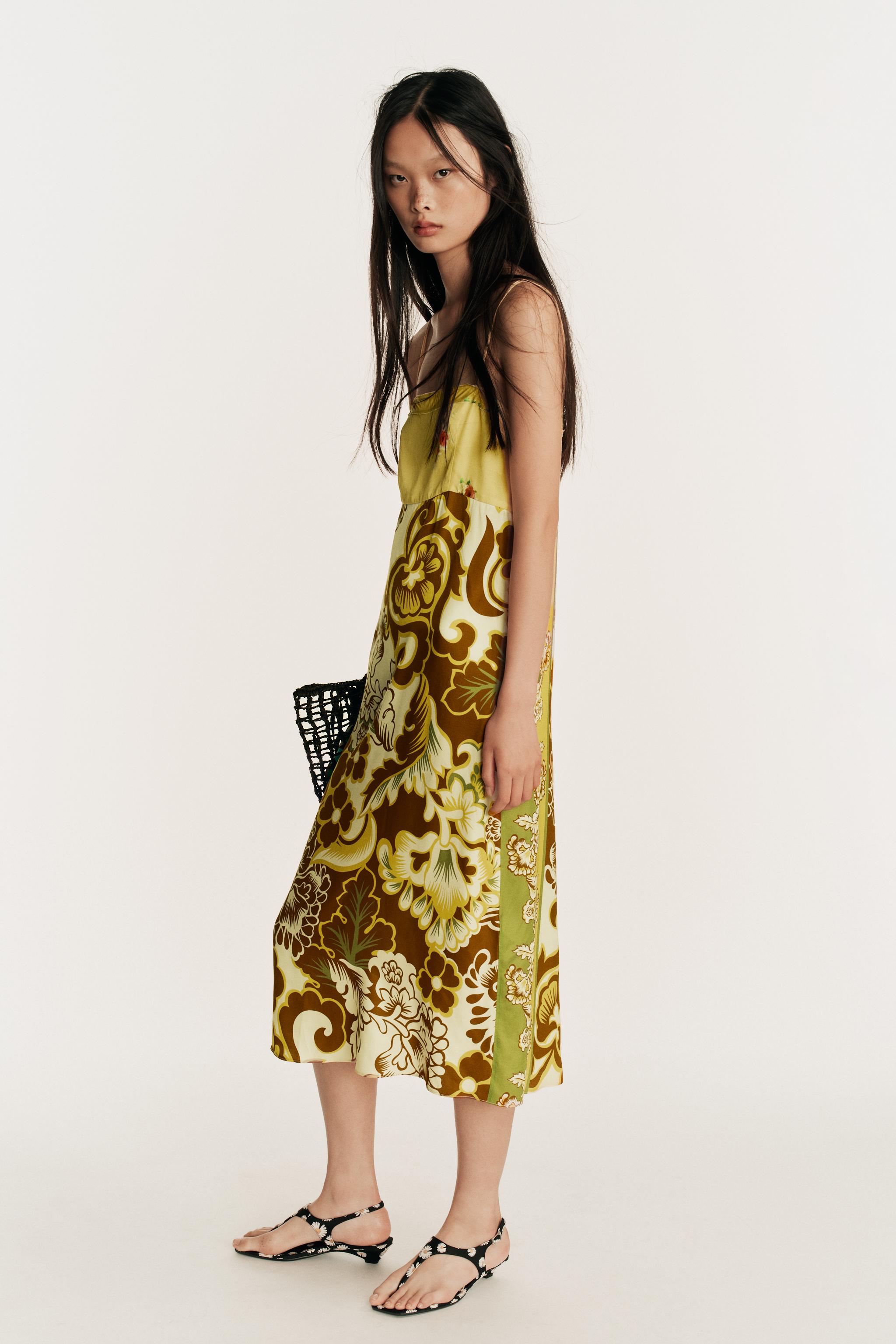 LIMITED EDITION PRINTED CONTRAST MIDI DRESS — Printed