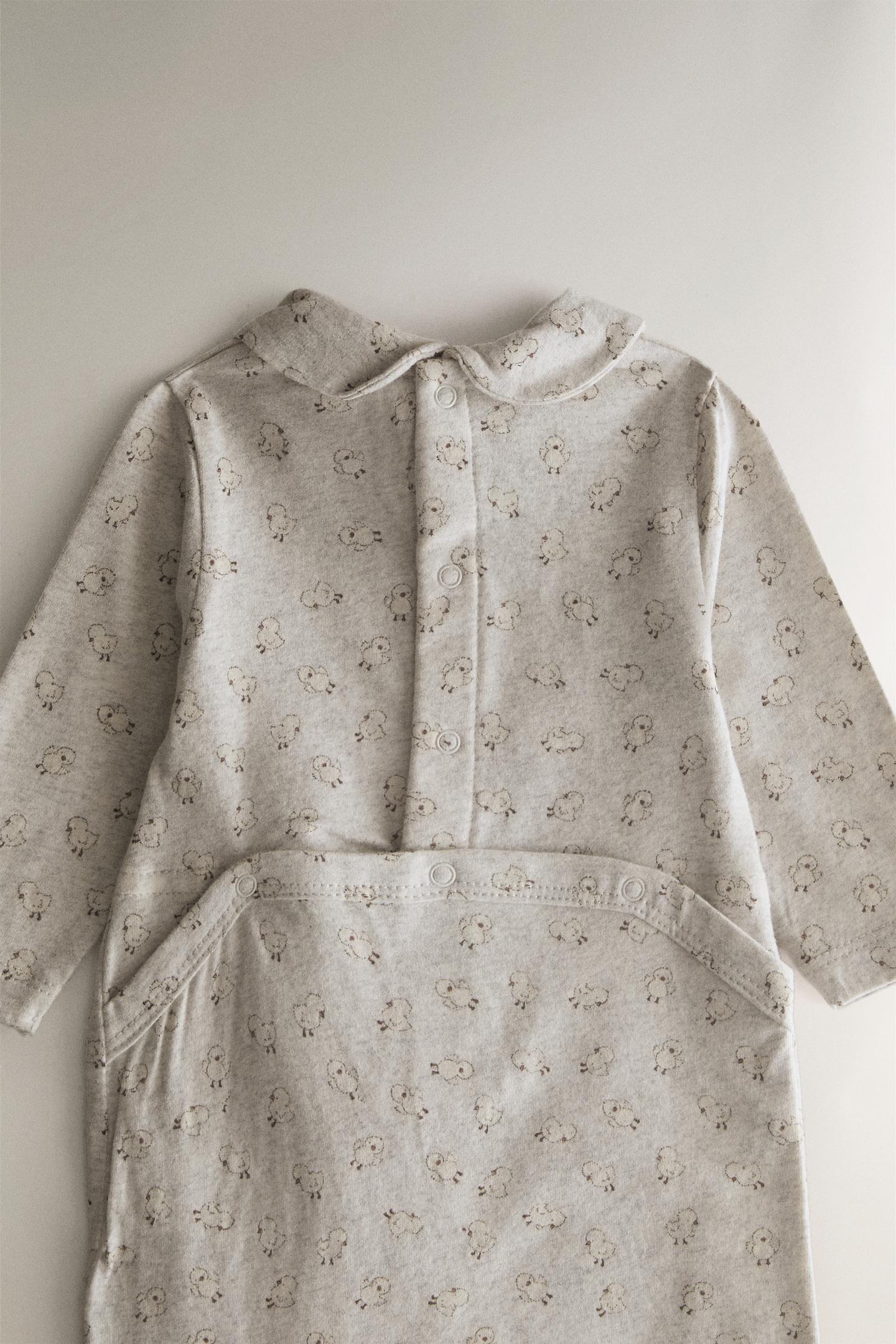 Комбинезон Zara Chick Footed Romper для малышей, цвет: Серый меланжевый — фото 5