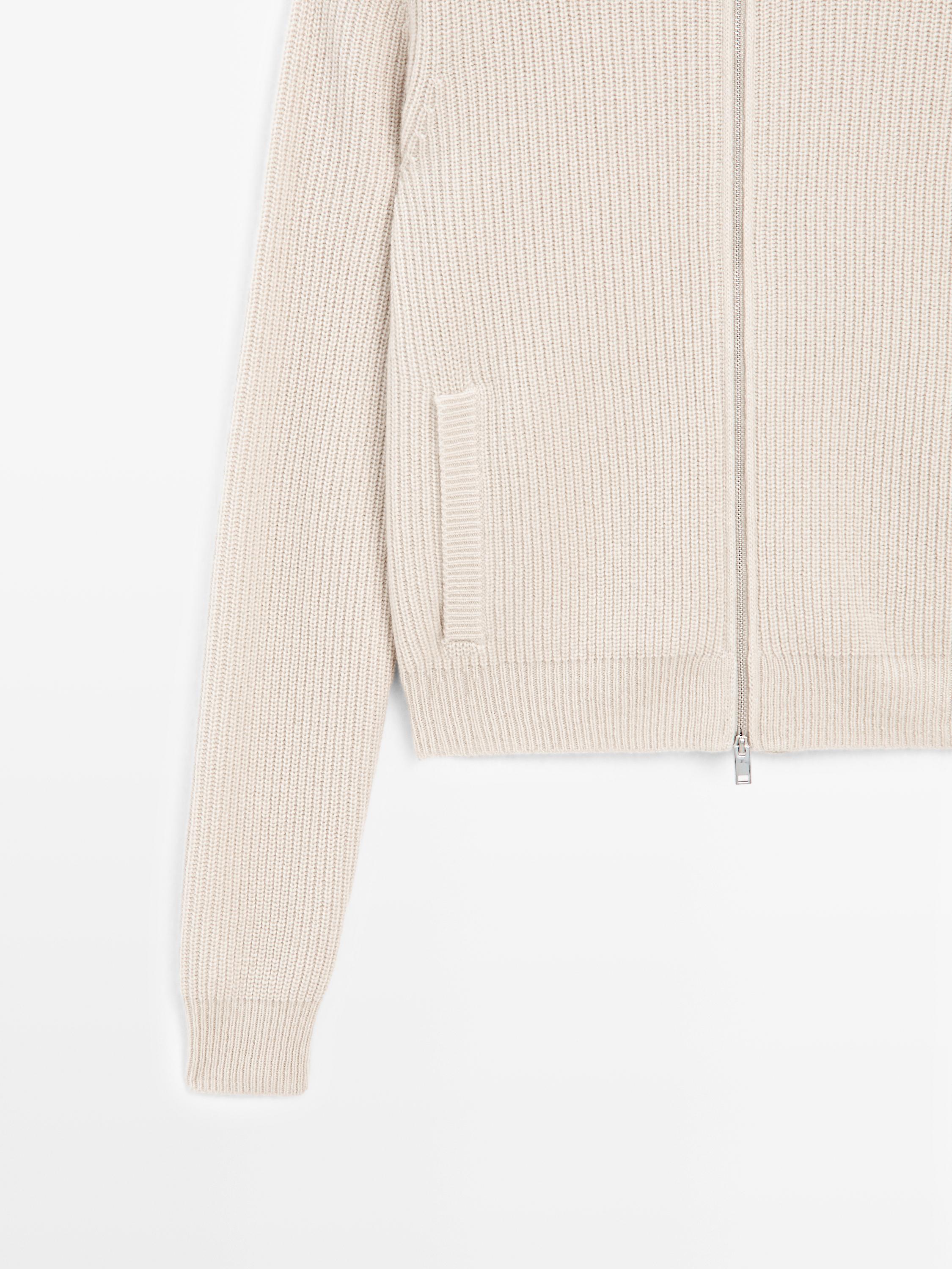 100% cashmere zip-up cardigan