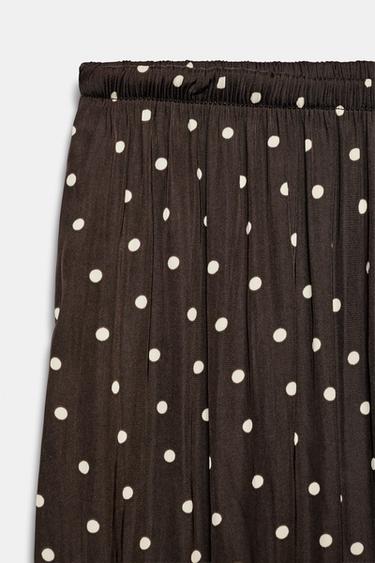 POLKA DOT PALAZZO TROUSERS - Brown / Ecru by Zara - Image 3