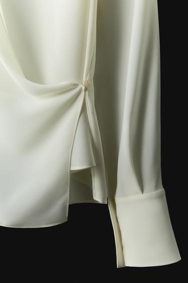 ZW COLLECTION FLOWING WRAP BLOUSE - Ecru by Zara - Image 9