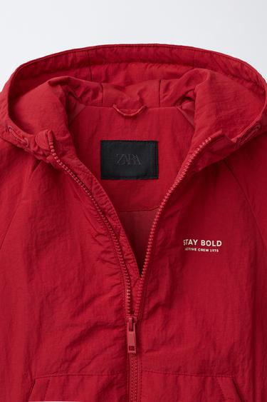 HOODED PUFFER JACKET - Dark red by Zara