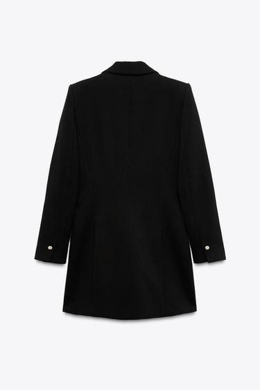 BLAZER LONG À ÉPAULETTES - Noir de Zara - Image 5