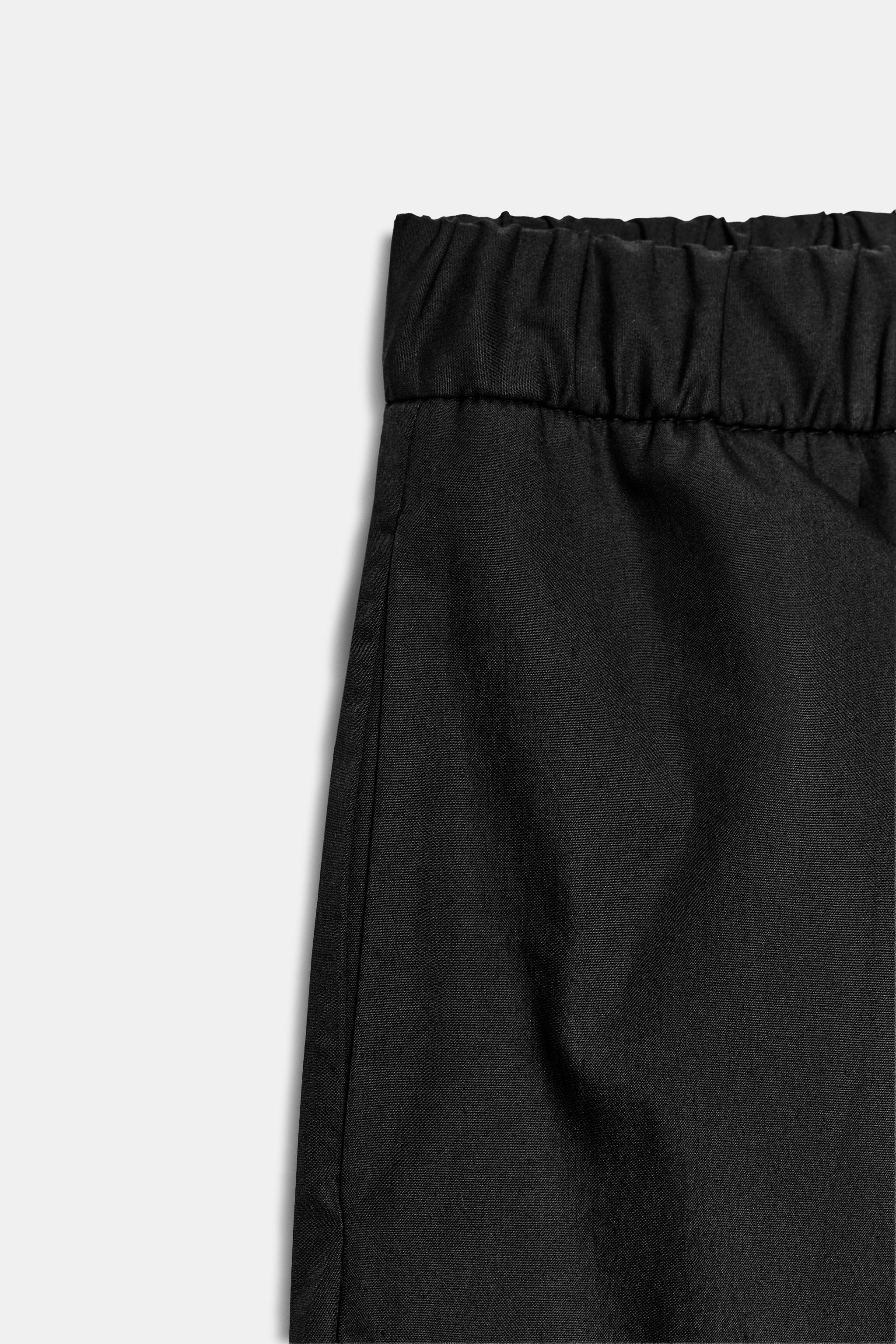 Женские брюки Zara POPLIN WIDE LEG PANTS — фото 9