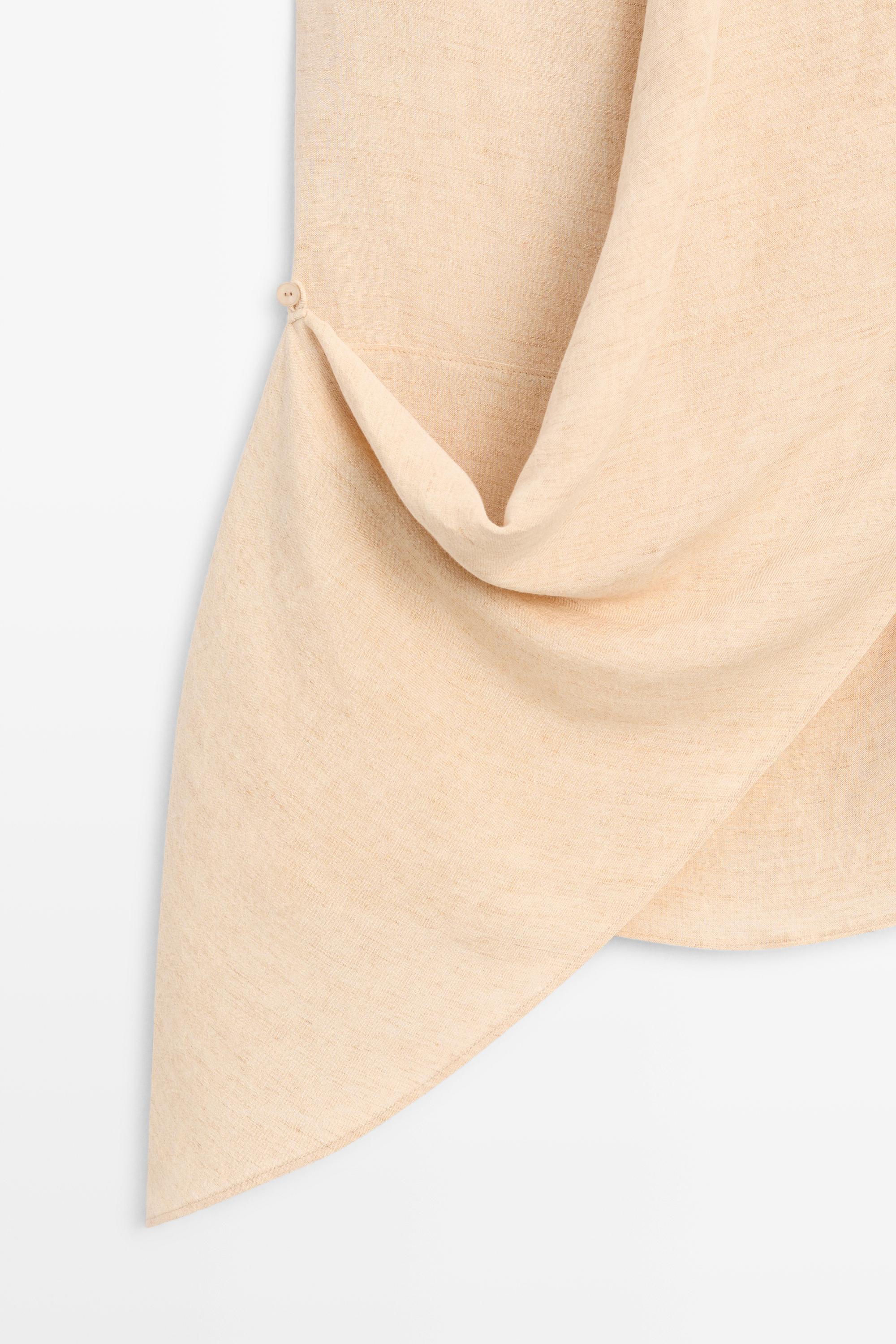Linen blend draped halter top