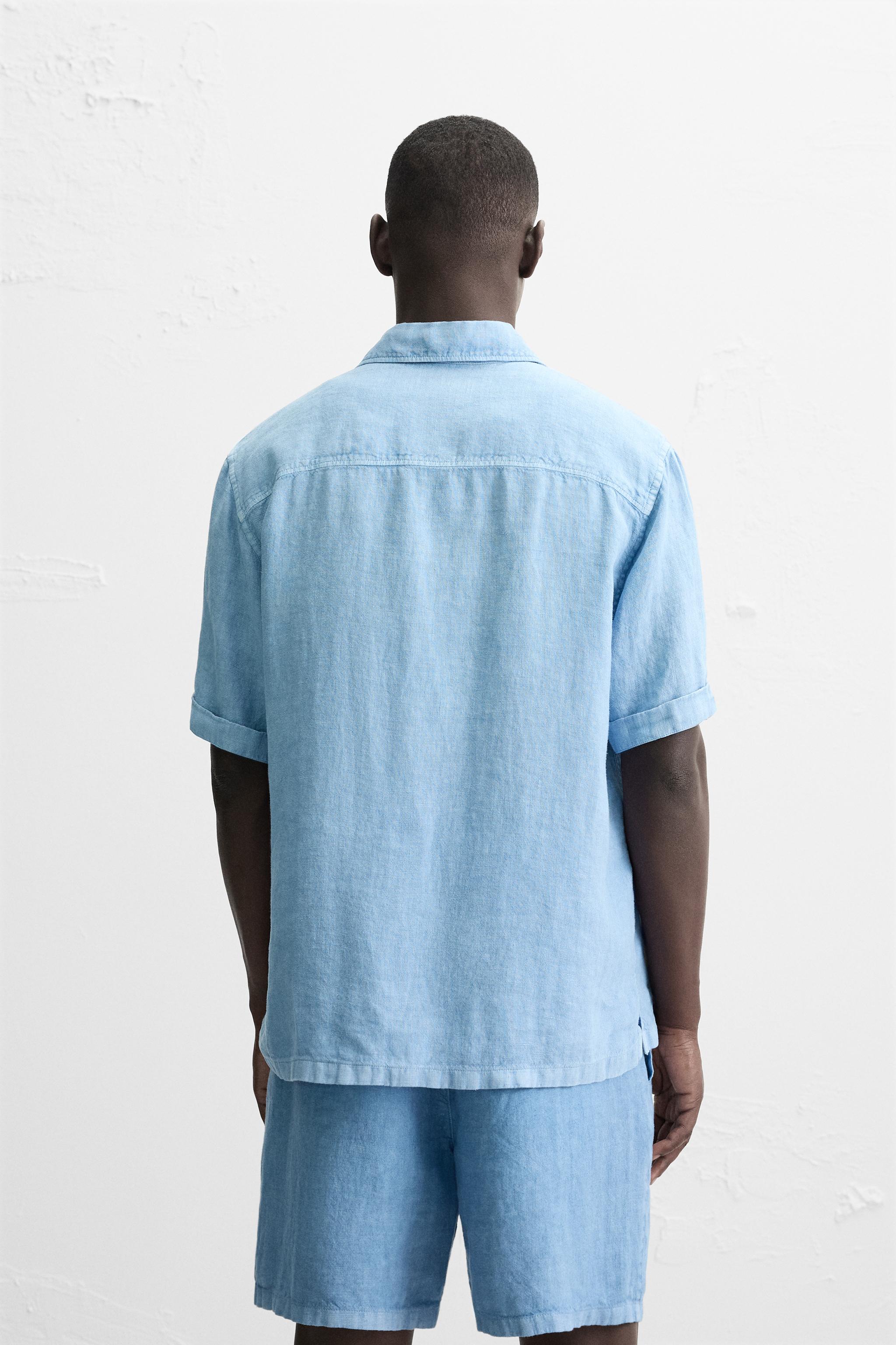 WASHED 100% LINEN SHIRT - Bluish | ZARA United States