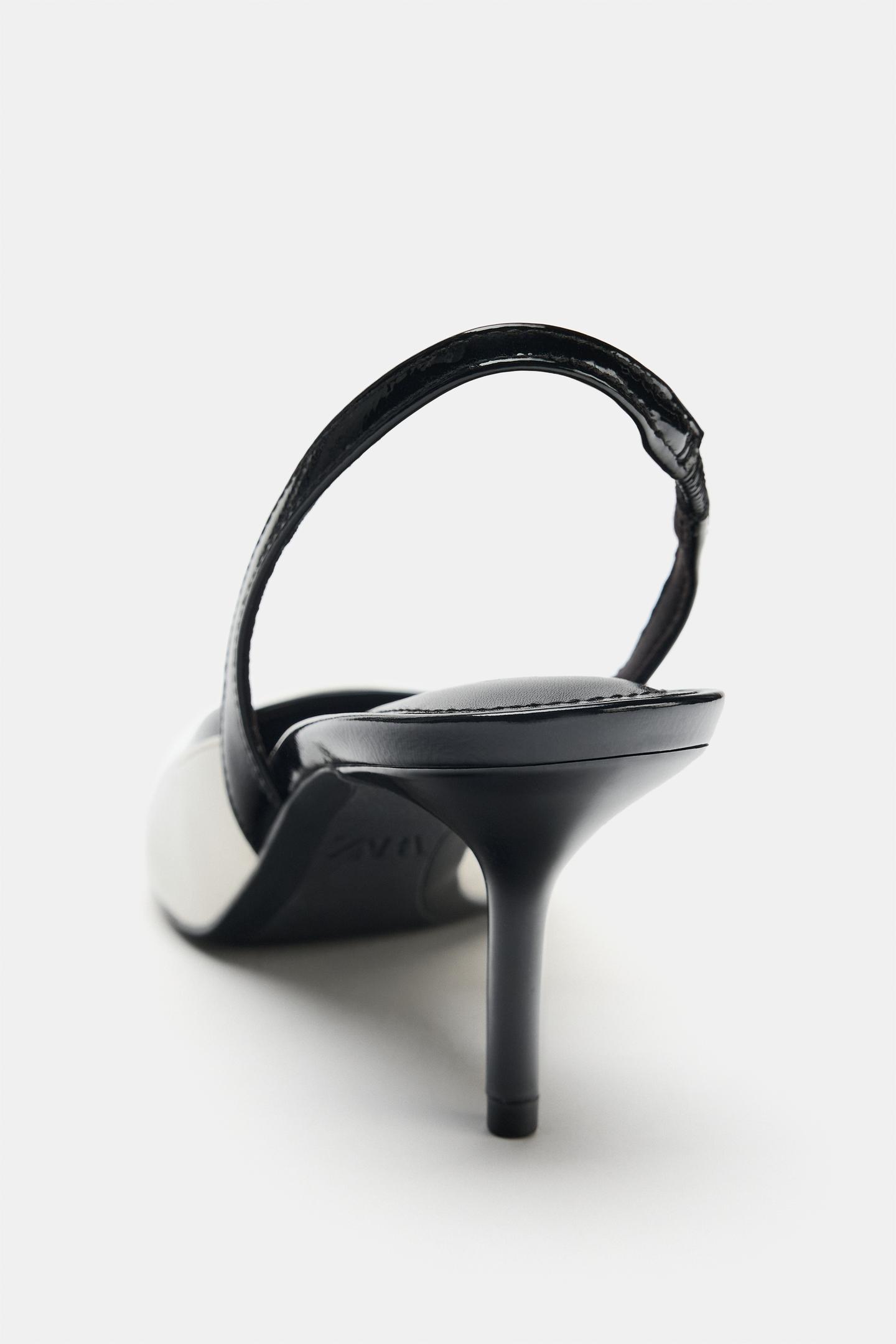 Женские туфли Zara Contrast Slingback, цвет: Разноцветный — фото 6