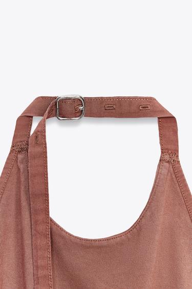 TOP HALTER DOS NU - Marron de Zara - Image 3