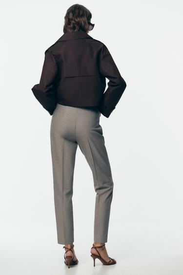PANTALON TAILLE HAUTE - Marron clair de Zara - Image 5