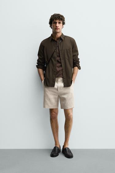 BERMUDASHORTS AUS 100 % LEINEN – REGULAR FIT - Hellbeige von Zara - Bild 0