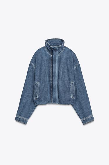 CAZADORA BOMBER DENIM - Índigo de Zara