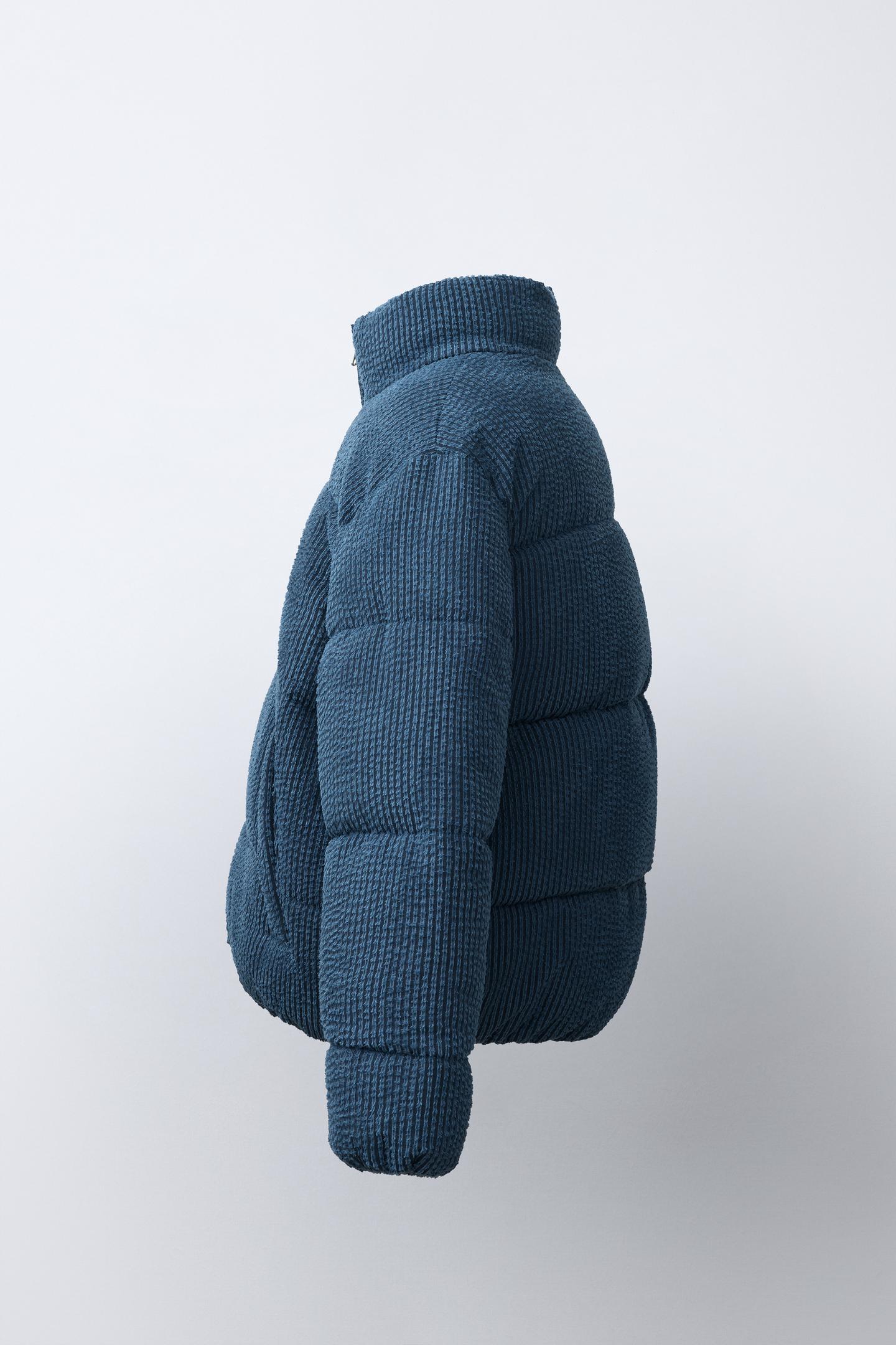 Детская куртка Zara Corduroy Puffer, цвет: Синий — фото 4