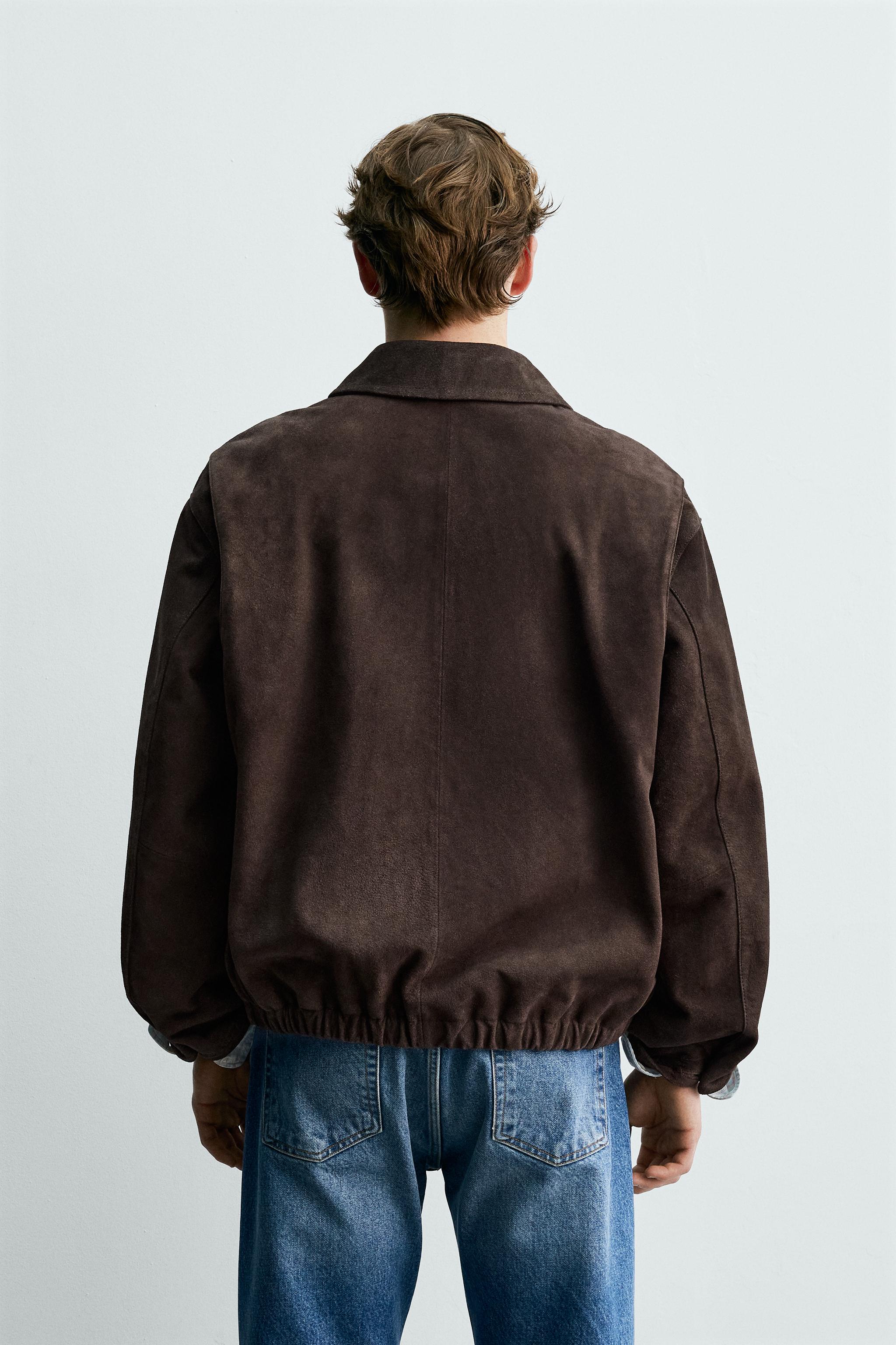 BLOUSON REGULAR FIT EN CUIR DAIM AARON LEVINE X ZARA