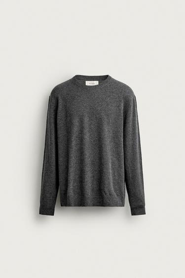 100% CASHMERE REGULAR FIT JUMPER - Grey marl by Zara