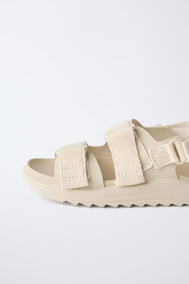 STRAPPY SANDALS - Ecru White by Zara - Image 5