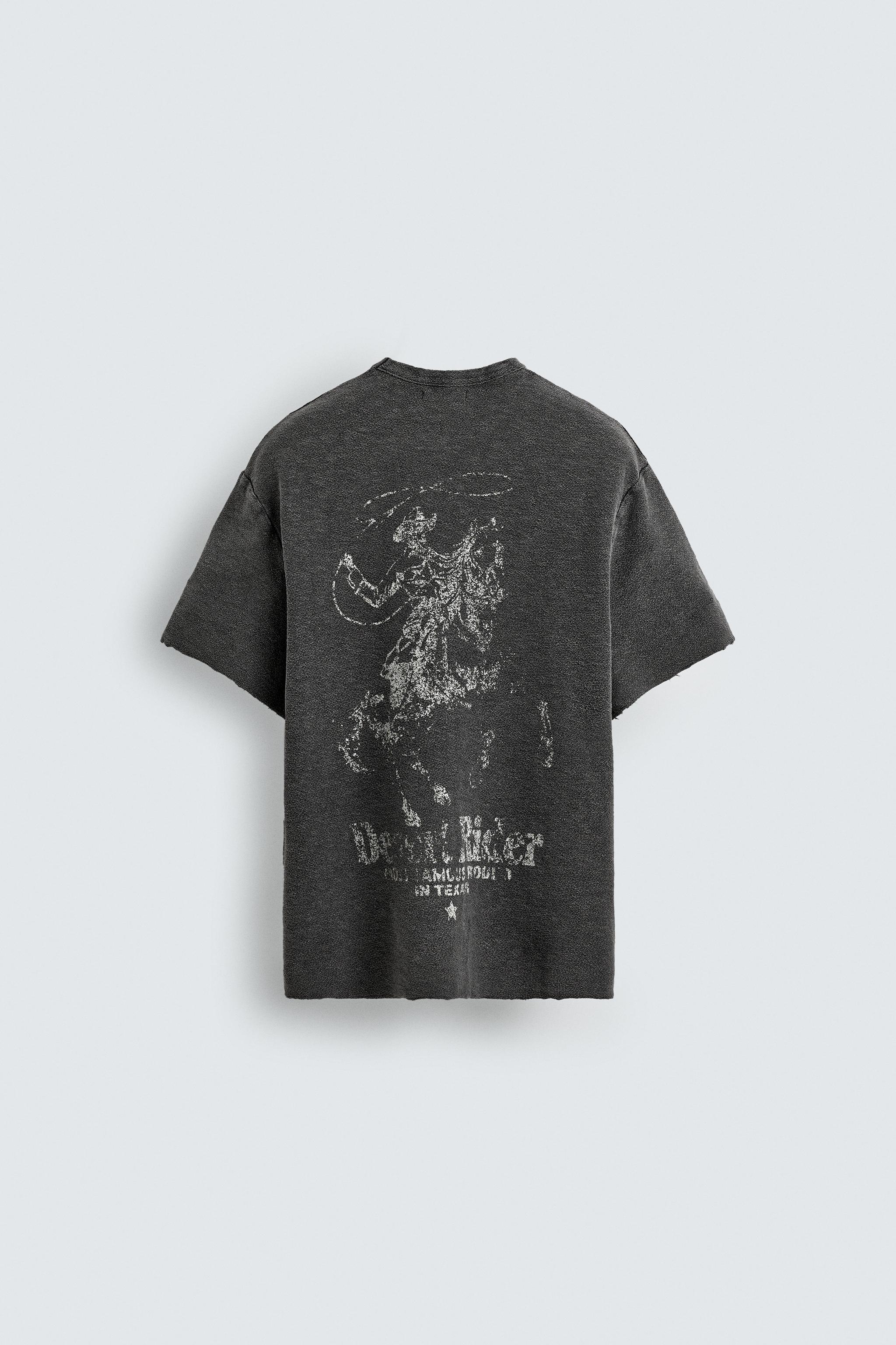 CONTRAST PRINT KNIT T-SHIRT
