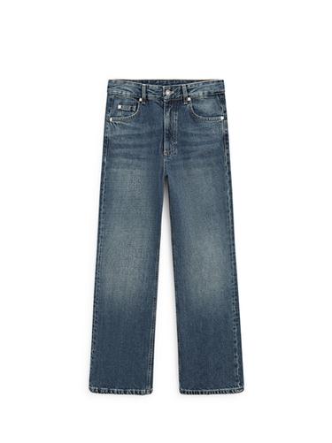 Zara Mid-rise cropped flare fit jeans - Mid-blue