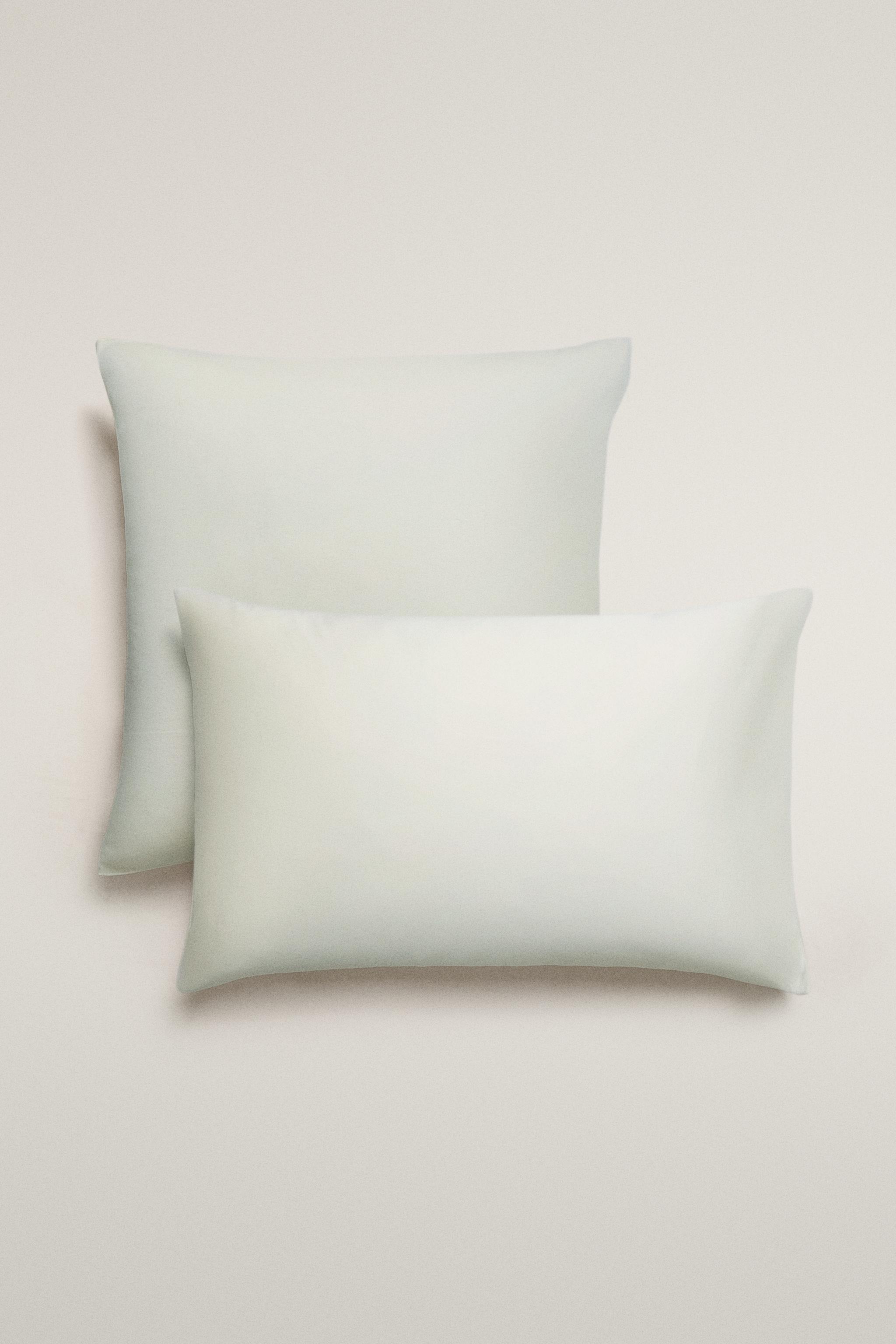 WASHED SATEEN PILLOWCASE (300 THREAD COUNT) — Ice