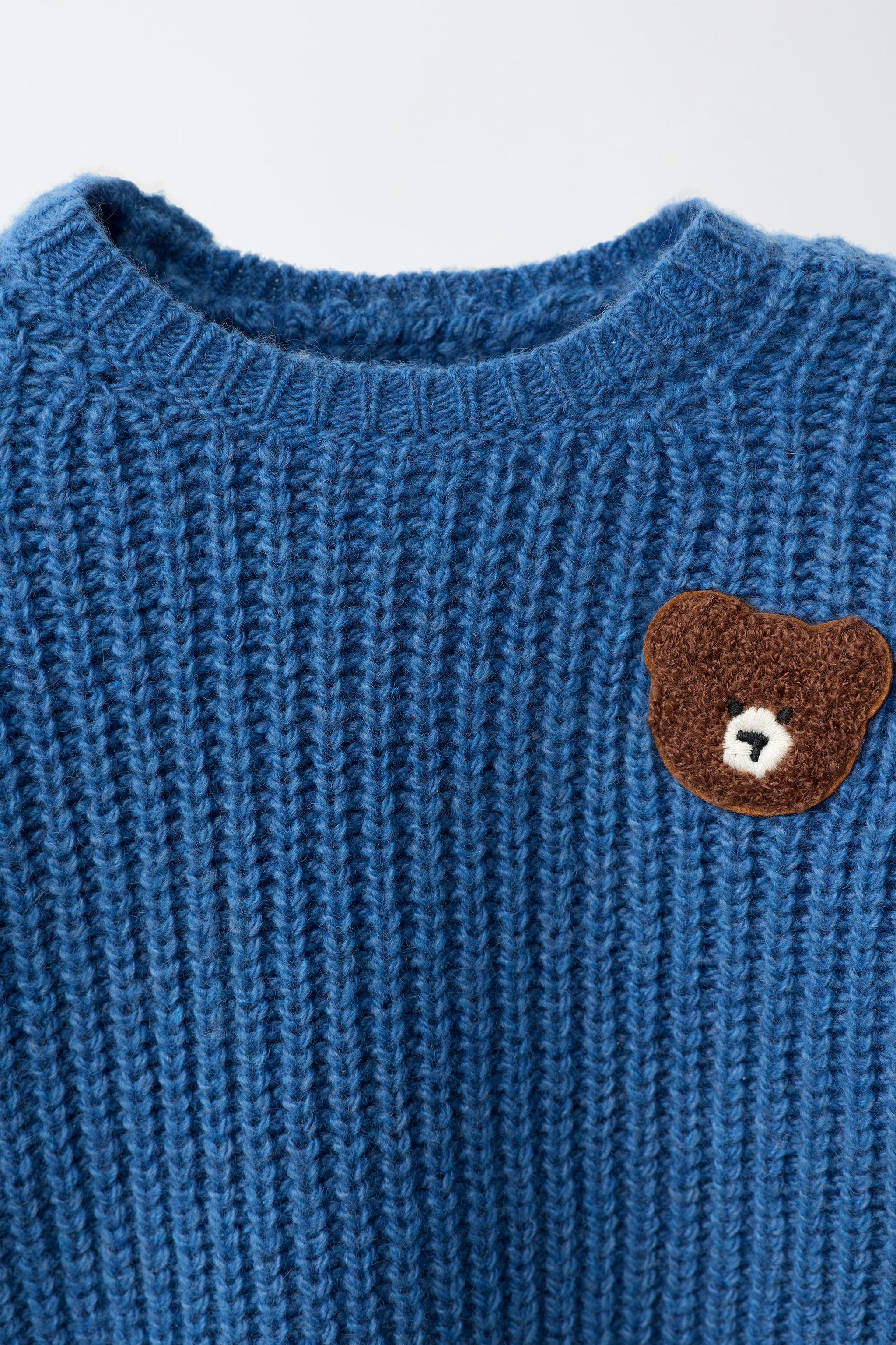 Детские свитеры Zara BEAR PATCH KNIT JUMPER — фото 3