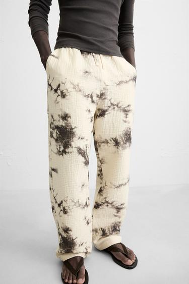 PANTALÓN ESTRUTURA ESTAMPADO TIE DYE - Estampado de Zara