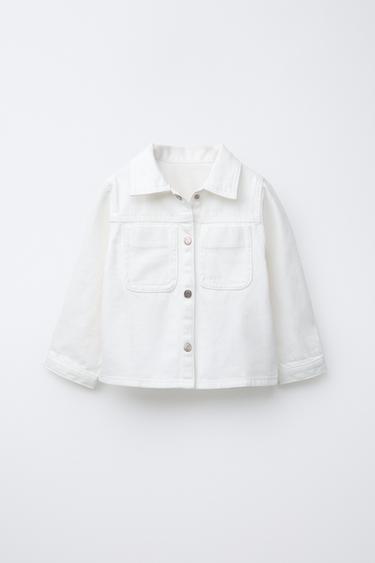 SOBRECAMISA SARGA BORDADO - Blanco roto de Zara - Imagen 0