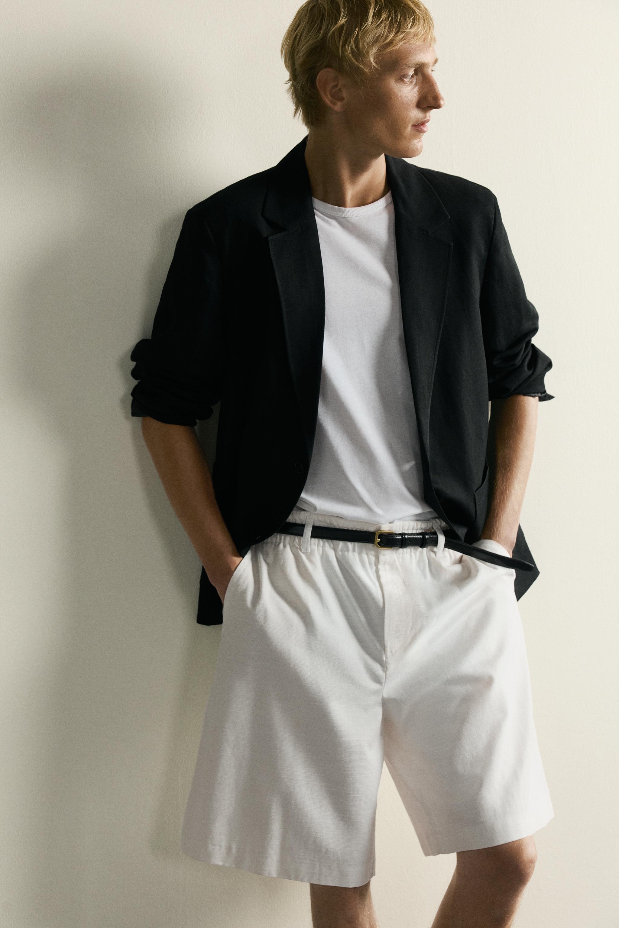 COTTON-LYOCELL WIDE FIT SHORTS