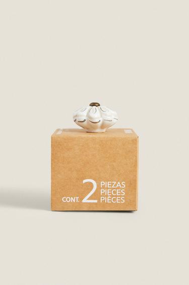 LOT BOUTONS DE PORTE CÉRAMIQUE FLEUR (LOT DE 2) - Doré de Zara - Image 4