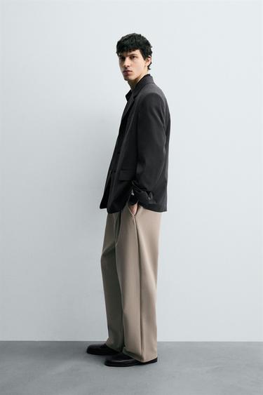 PANTALON RELAXED FIT À PLIS - Marron clair de Zara - Image 3