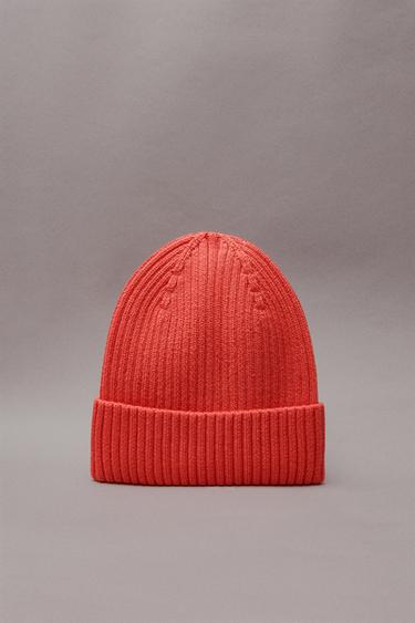 RIPPENSTRICKMÜTZE - Rot von Zara