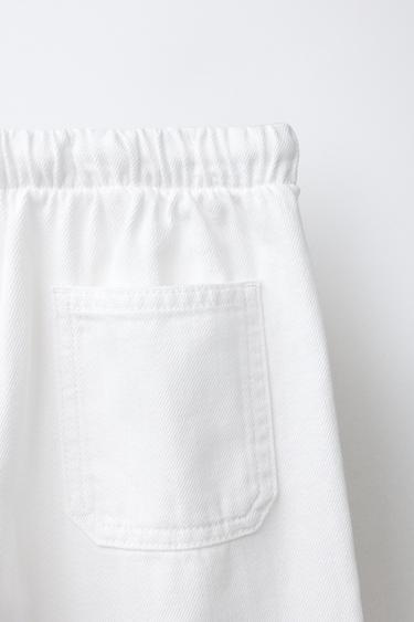 WIDE-LEG JEANS WITH DRAWSTRINGS - White by Zara - Image 3