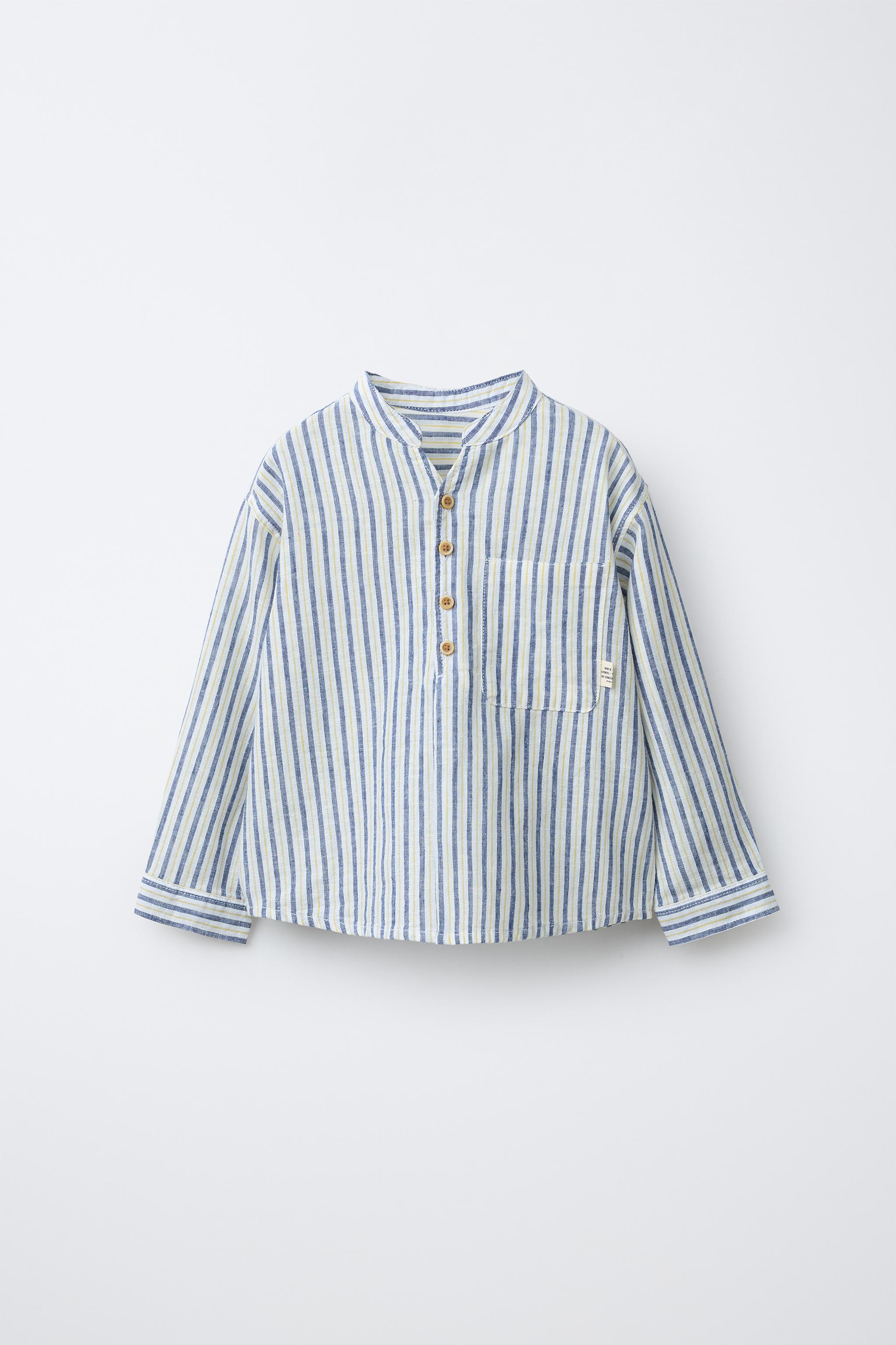 CHEMISE À RAYURES LIN ET COTON