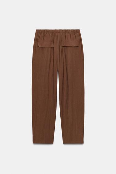 PANTALON À TAILLE ÉLASTIQUE - Marron de Zara - Image 7