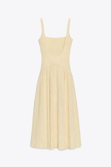ROBE À BRETELLES TEXTURÉE - Vanille de Zara - Image 7