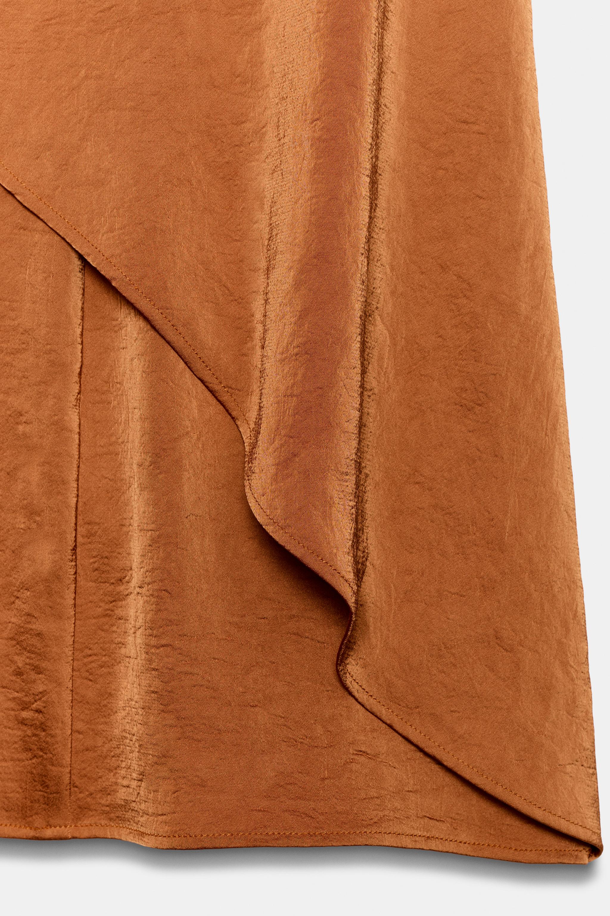 Женские брюки Zara WIDE-LEG RUFFLED FLOWY TROUSERS — фото 7
