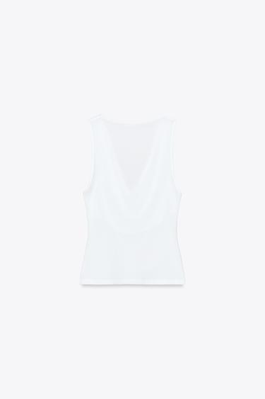 FLOWING DRAPED TOP - White by Zara - Image 5