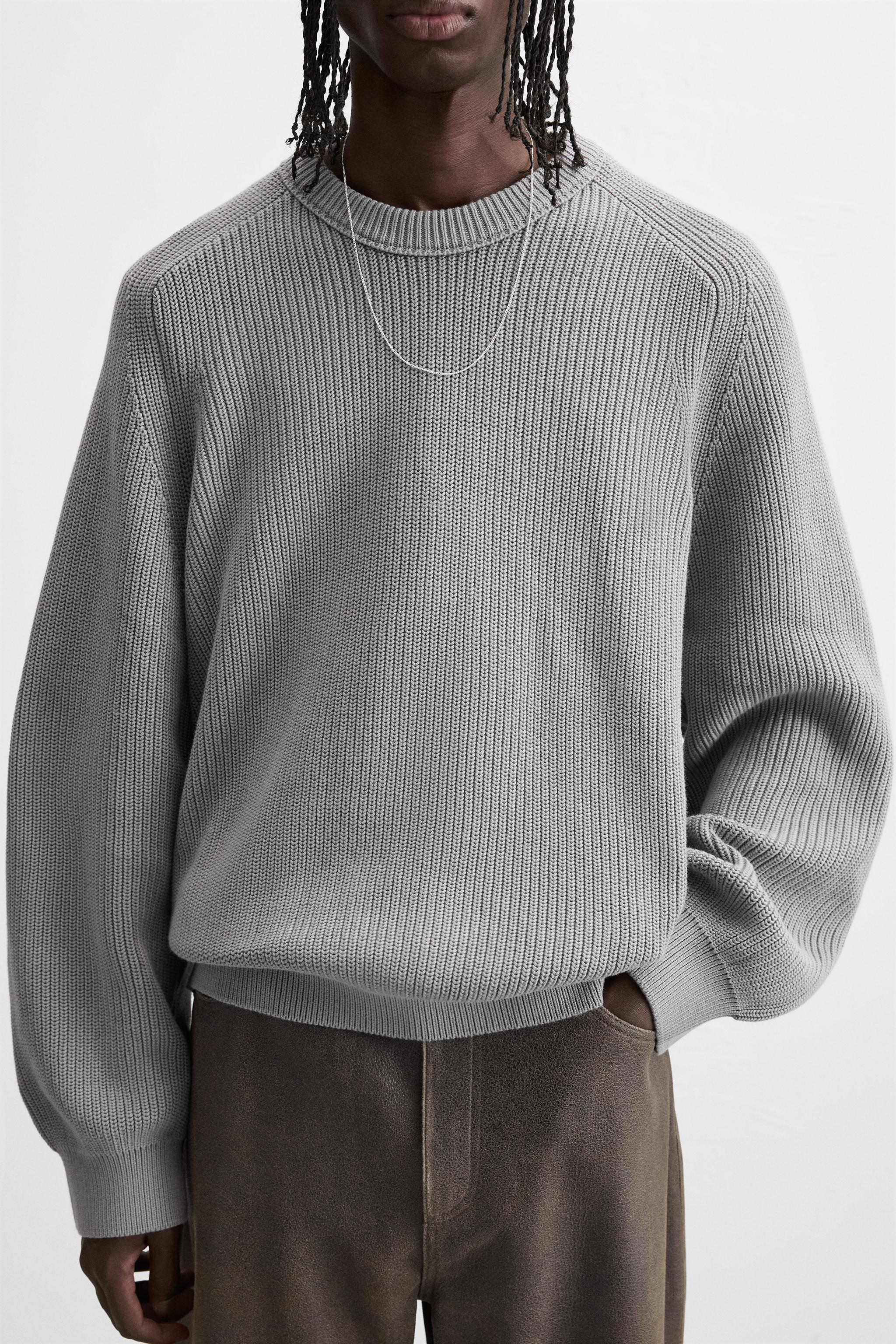リラックスフィットテクスチャセーター - ストーン | ZARA Japan