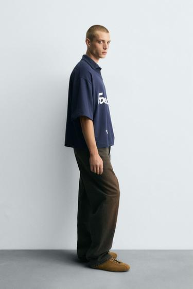 RETRO FOOTBALL PRINT POLO SHIRT - Navy blue by Zara - Image 3