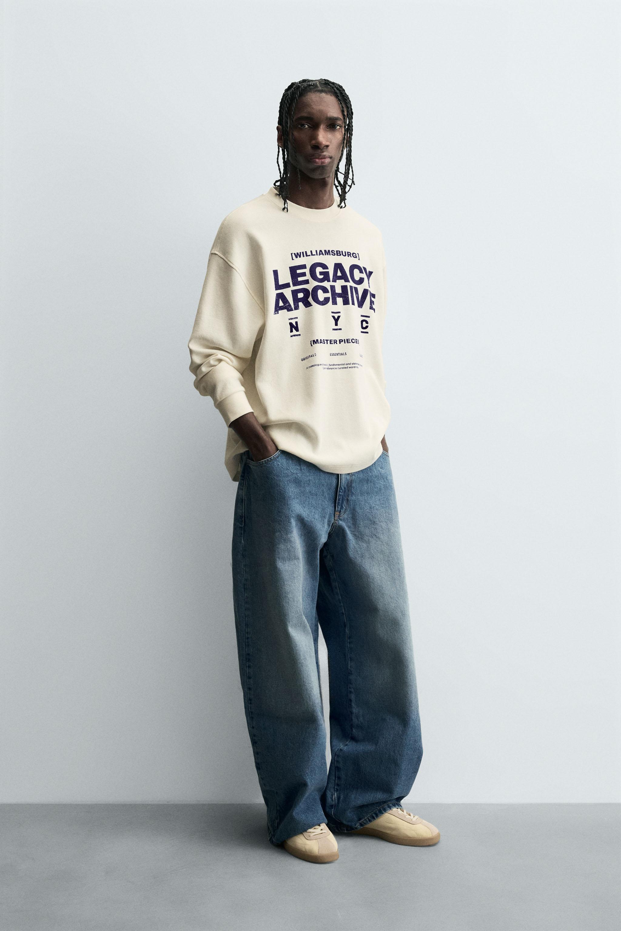WAFFLE-KNIT TEXTURED T-SHIRT - Oyster-white | ZARA South Africa