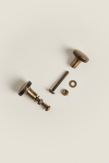 PACK OF ROUND BRASS DOOR KNOBS (PACK OF 2) - Golden by Zara - Image 3