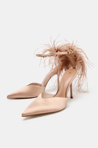 FEATHER HIGH HEELS - Beige by Zara - Image 3