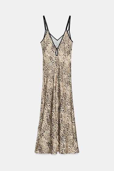 ANIMAL PRINT SATIN MIDI DRESS - Multicoloured by Zara - Image 7